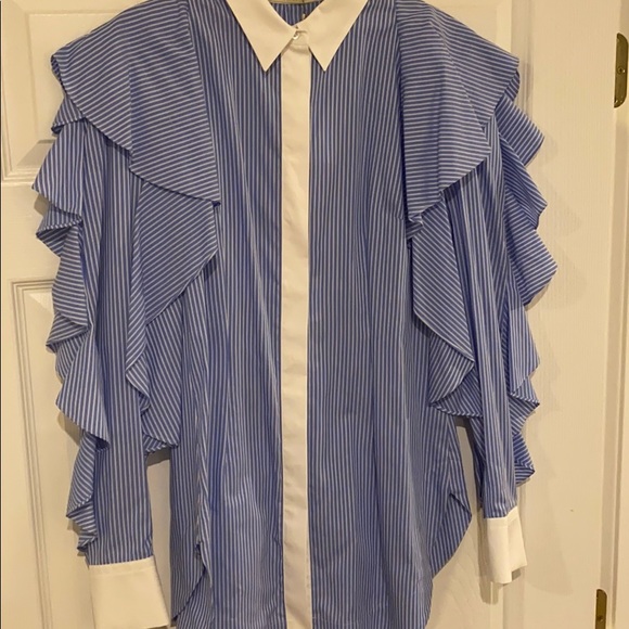 BRAND NEW 🦋 Sara Battaglia Long Sleeve w/Ruffles - Picture 3 of 7